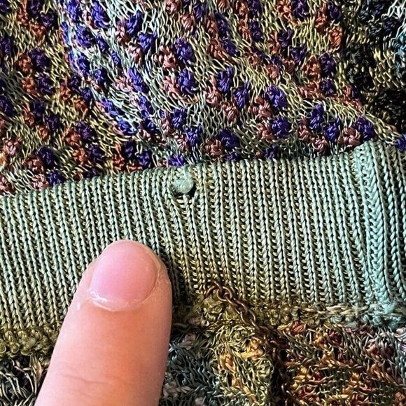 Vintage 1970s Womens Pleated Knit Sheer Midi Length High Waisted Boho Skirt Sz M - Picture 6 of 6